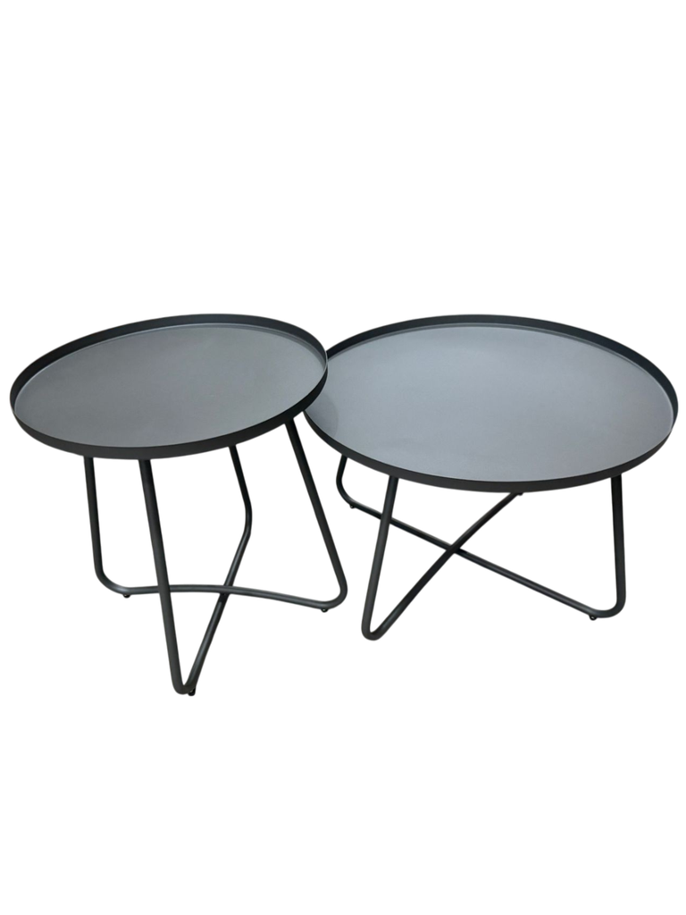 SAMOA NEGRO SET 2 MESAS DE CENTRO PARA EXTERIOR - M25