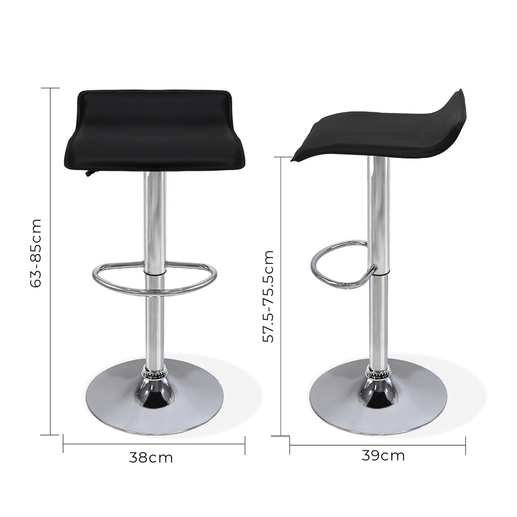 SONI SET 2 BANCOS NEGROS ALTURA AJUSTABLE - JM26