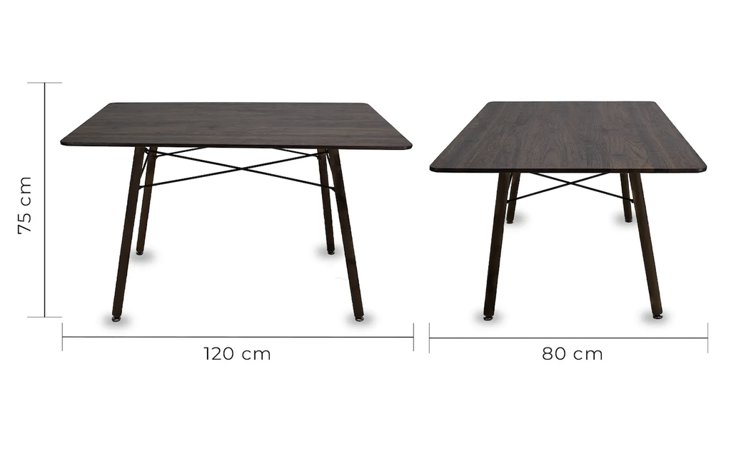 OSLO MESA DE COMEDOR RECTANGULAR 120x70 NEGRO BLANCA NOGAL - JM26