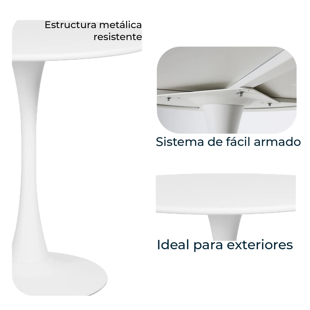 VITTORIA MESA CIRCULAR PARA EXTERIOR 80cm BLANCA - JM26.