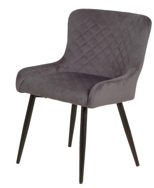 MANCHESTER SILLA TAPIZ VELVET gris obscuro- M25