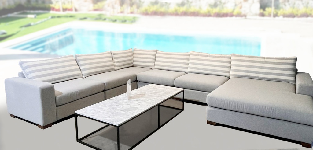 MADISON SALA EN HERRADURA TELA DE EXTERIOR - EC25 *disponible en tienda