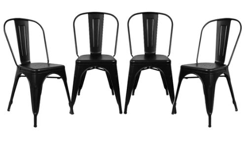 TOLIX SILLA set 4 REPLICA BOLTON negro mate - MO26