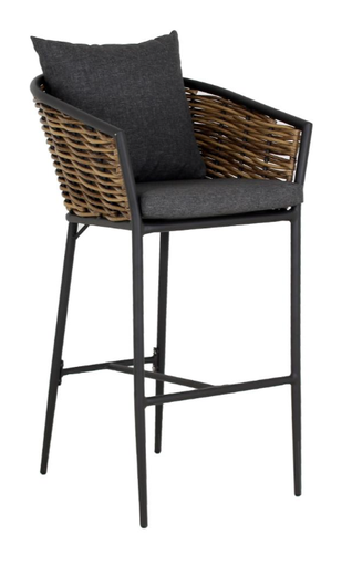 [Banco TULUM] LANAI BANCO ALTO PARA EXTERIOR CON COJINERIA - MO26