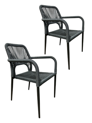 ALOHA SET 2 SILLAS PARA EXTERIOR APILABLES gris - M25 *agotado - Resurtido 1sem ene