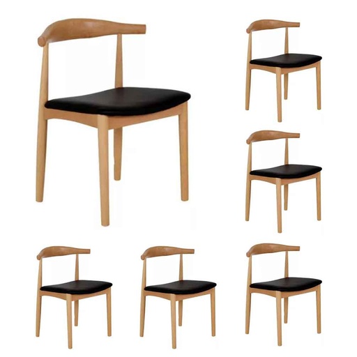 MONACO set 6 SILLAS SIN BRAZO color natural - M25 *disponible en tienda