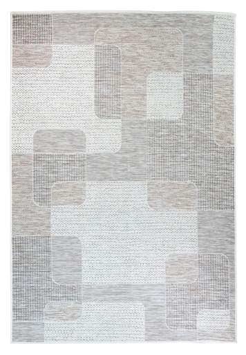 [13042] NUBIA E1006 BEIGE/ CAFÉ 160*230 TAPETE PARA EXTERIOR - LN26