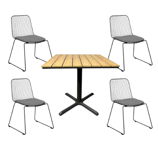 PALM IRON COMEDOR PARA EXTERIOR 4 SILLAS - MO26 *EXHIBICION
