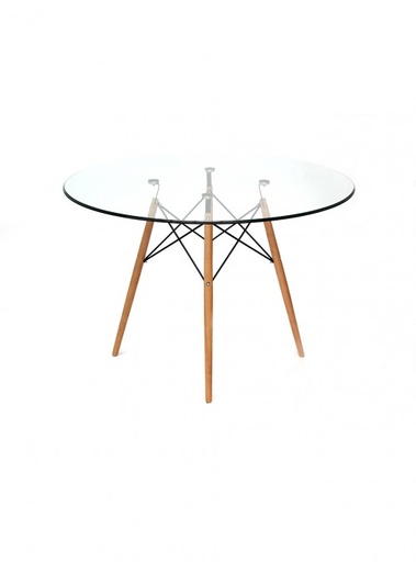 [Mesa BERLÍN CRISTAL 100 CM] EAMES MESA REDONDA CRISTAL REPLICA BERLIN 100 - M25