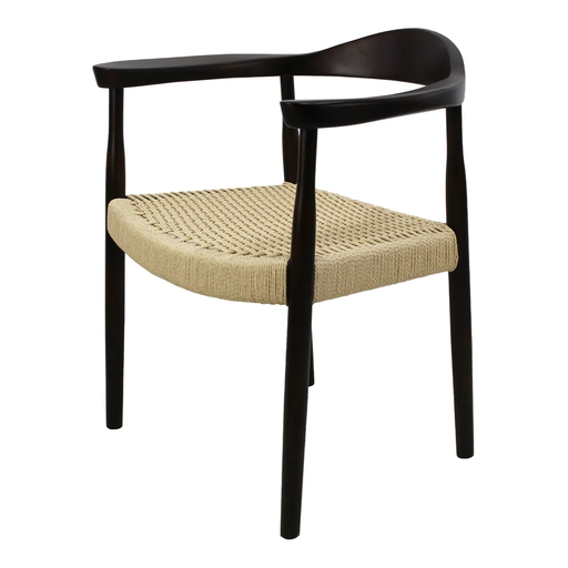 MONACO SILLA CON BRAZOS TEJIDA obscura - JM26.