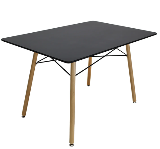 [MESA0670513] OSLO MESA DE COMEDOR RECTANGULAR 120x70  NEGRO BLANCA NOGAL - JM26.