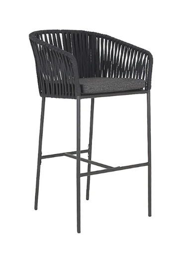 [CANCUN BANCO 1C G] HAWAII BANCO ALTO PARA EXTERIOR CON 1 COJIN DE ASIENTO gris - MO26