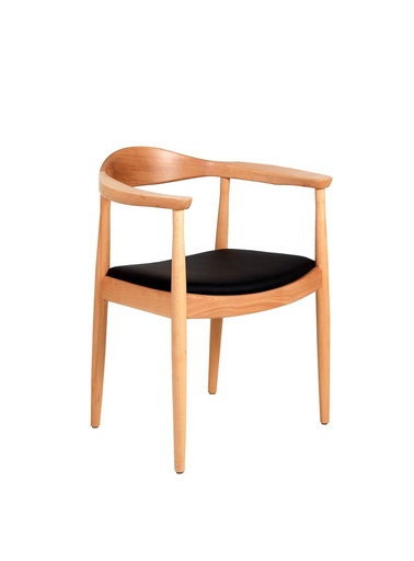 MONACO SILLA CON BRAZOS NATURAL ASIENTO PIEL SINTETICA - MO26