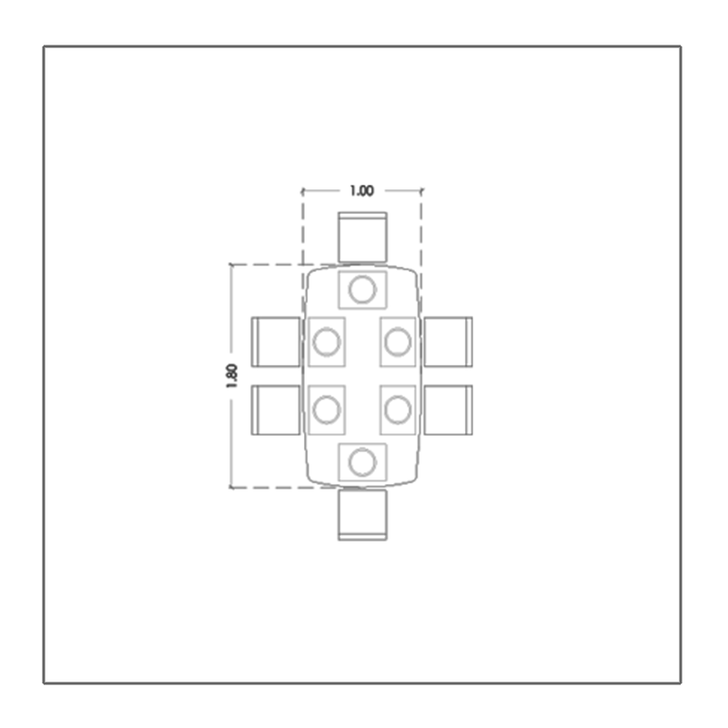 MG GRANITO NEGRO MESA COMEDOR RECTANGULAR BASE T