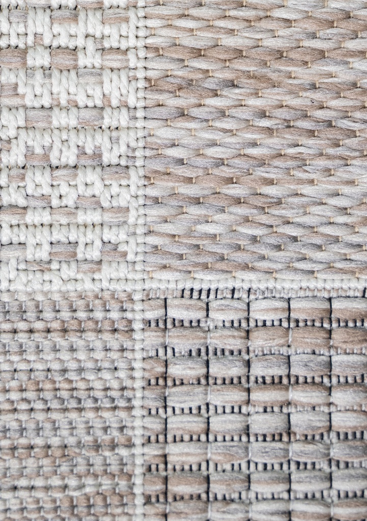NUBIA E1006 BEIGE/ CAFÉ 240x330cm TAPETE PARA EXTERIOR - LN