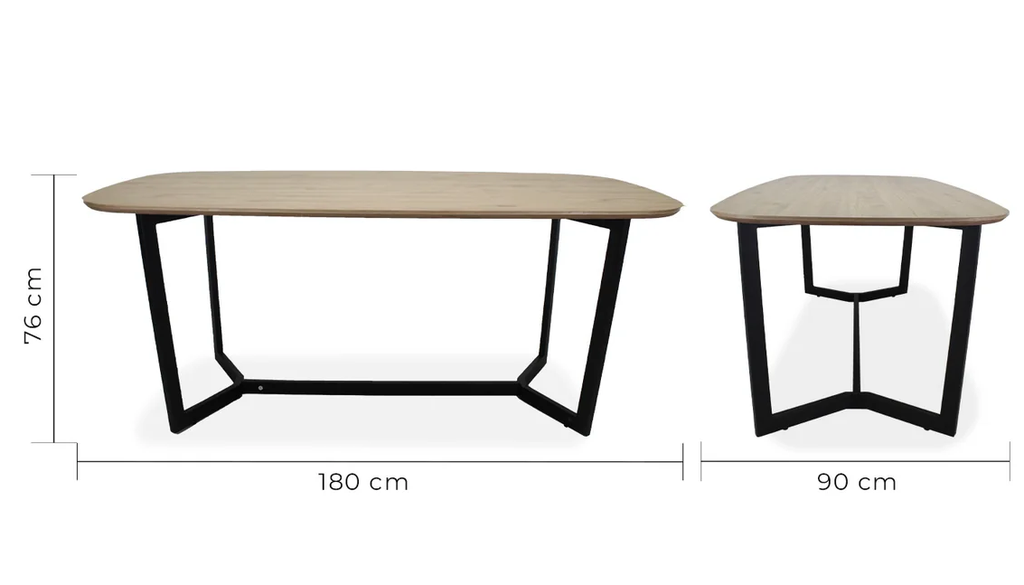 AMALFI MESA DE COMEDOR RECTANGULAR 180x90 TONO NOGAL ENCINO - JM26