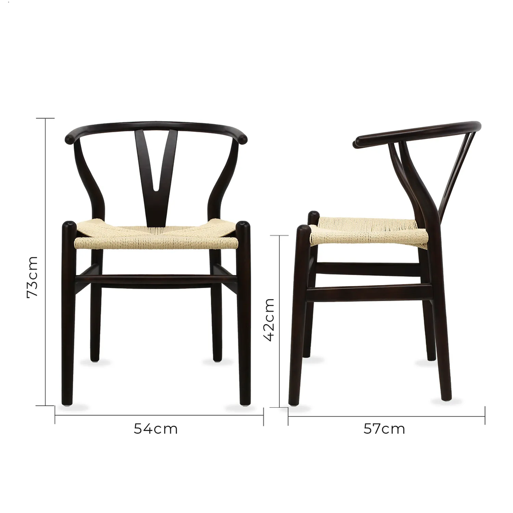 WISHBONE SILLA REPLICA MERIN negra/natural - JM26