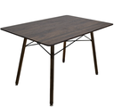 OSLO MESA DE COMEDOR RECTANGULAR 120x70 NEGRO BLANCA NOGAL - JM26
