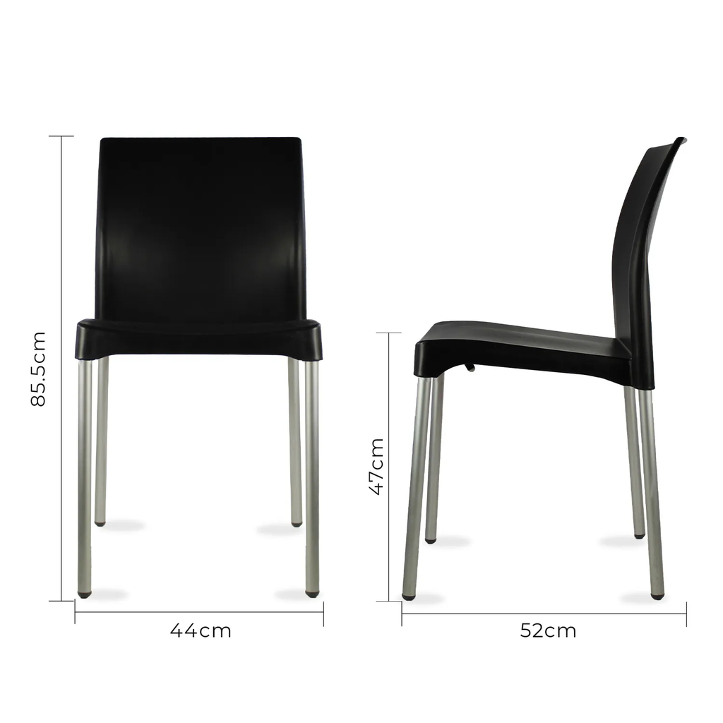 VIVAN set 6 SILLAS 100% EXTERIOR NEGRO - JM26