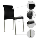 VIVAN set 6 SILLAS 100% EXTERIOR NEGRO - JM26