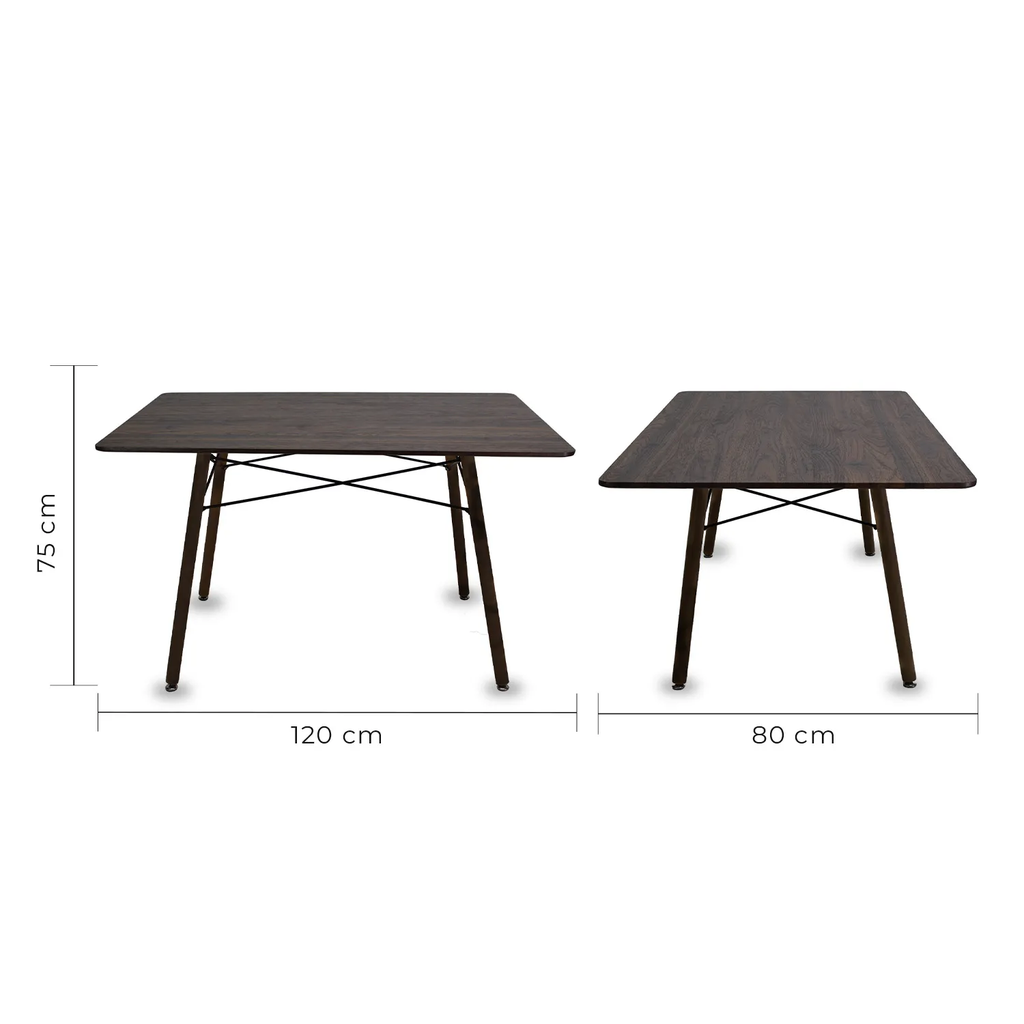 OSLO MESA DE COMEDOR RECTANGULAR 120x70 TONO NOGAL - JM26.