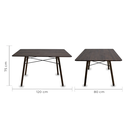 OSLO MESA DE COMEDOR RECTANGULAR 120x70 TONO NOGAL - JM26.