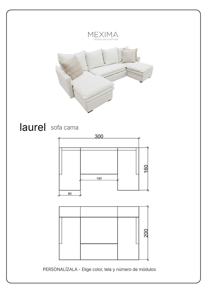 LAUREL SOFA CAMA EXTRA GRANDE - EC25
