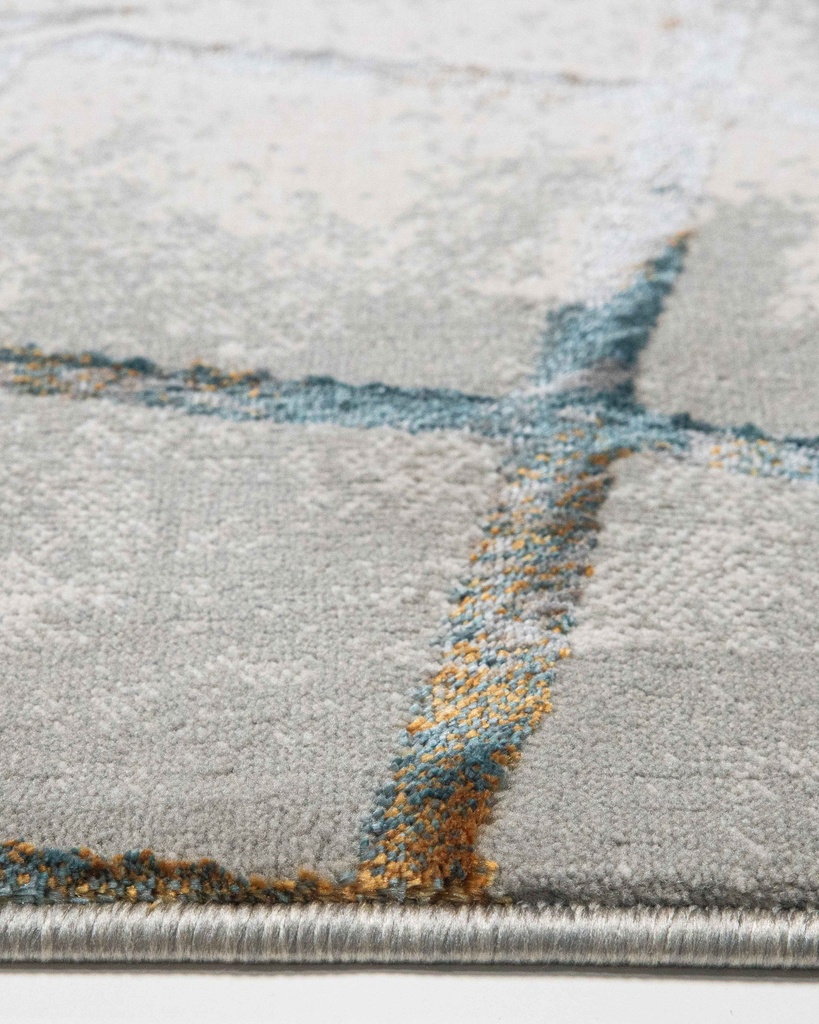 ADARA T2259 ORO GRIS AZUL 200*290 ALFOMBRA TAPETE - LN  