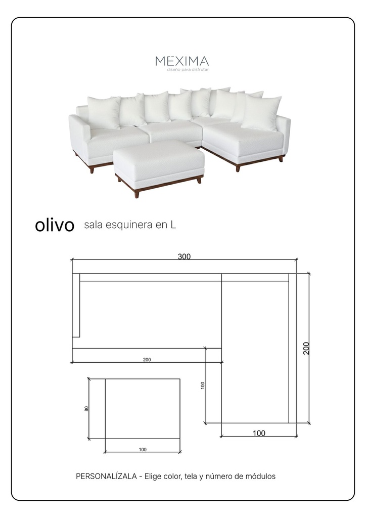 OLIVO SALA ESQUINERA SALA EN L CON OTOMAN - EC25