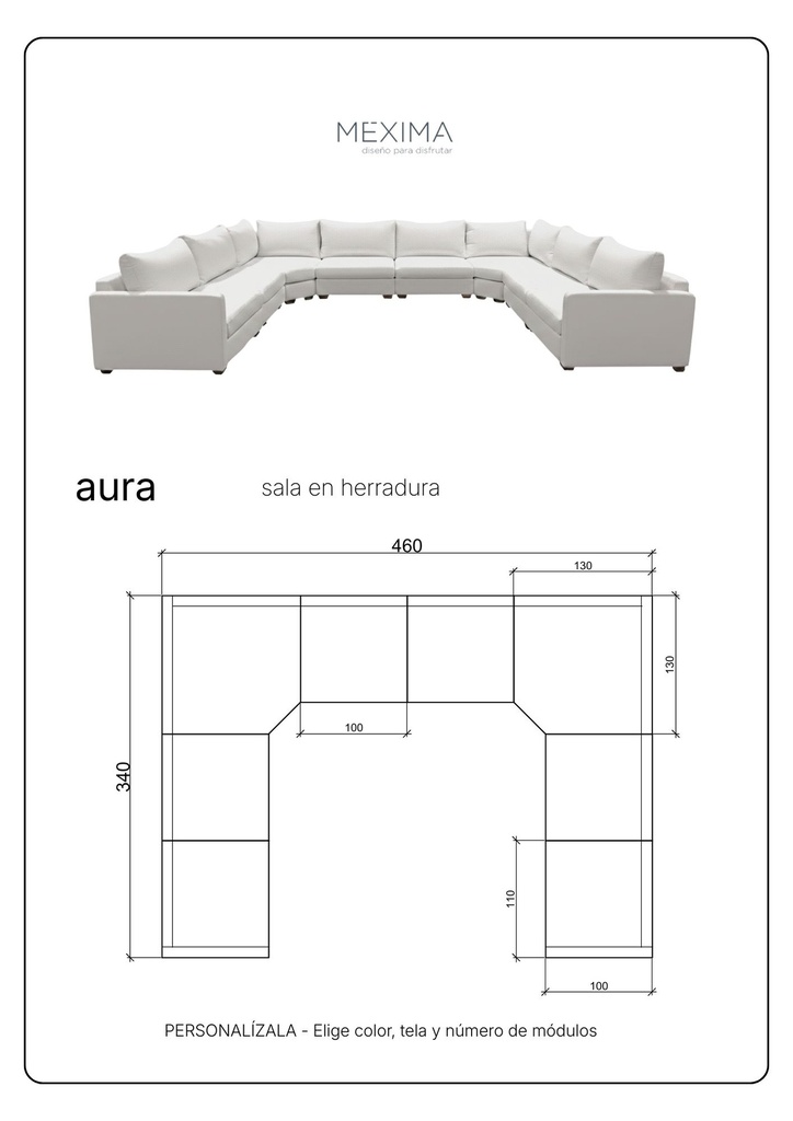 AURA SALA EN HERRADURA 8 módulos - EC25
