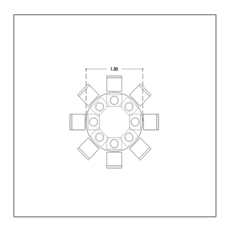 MG MARMOL BLANCO MESA COMEDOR CIRCULAR 150