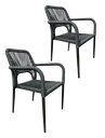ALOHA SET 2 SILLAS PARA EXTERIOR APILABLES gris - M25
