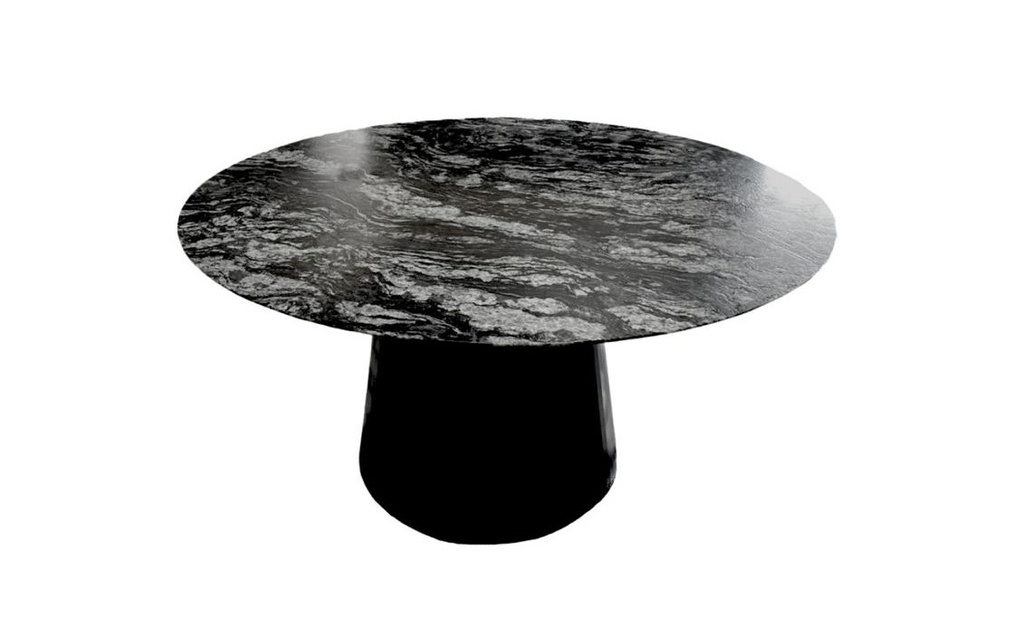 MG GRANITO NEGRO LEATHERED SB MESA COMEDOR CIRCULAR 150 Base metal conica - MG2025