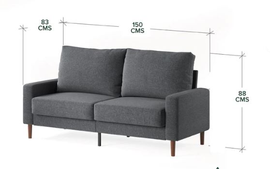 COTY LOVE SEAT MEMORY FOAM GRIS - TP *pieza de exhibicion