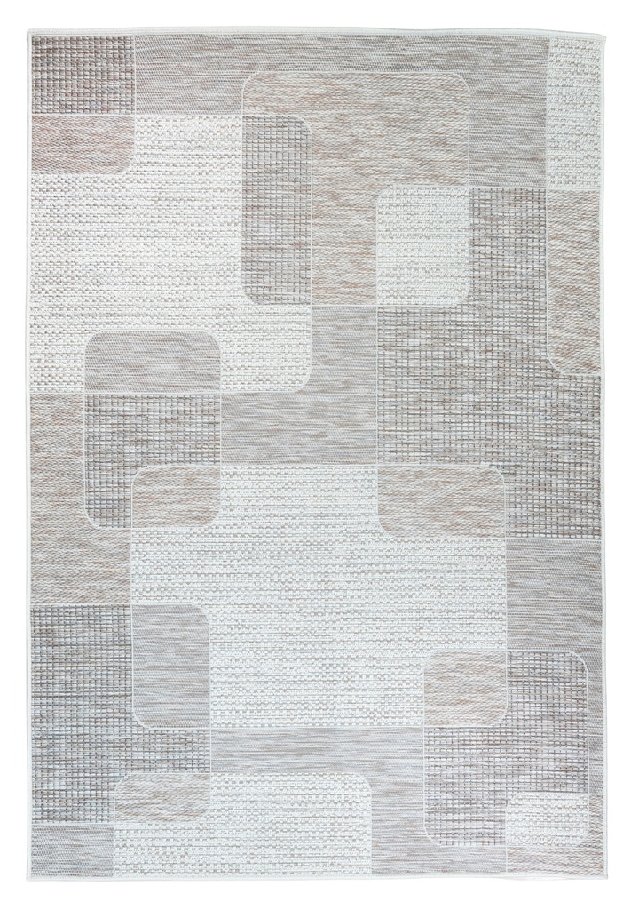 NUBIA E1006 BEIGE/ CAFÉ 60x90cm TAPETE PARA EXTERIOR - LN