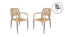 ALOHA SET 2 SILLAS PARA EXTERIOR APILABLES taupe - M25 *2 piezas en existencia