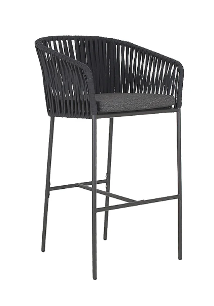 HAWAII BANCO ALTO PARA EXTERIOR CON 1 COJIN DE ASIENTO gris - MO26