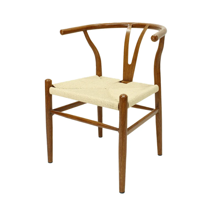 WISHBONE SILLA METAL TONO NOGAL replica - JM26.