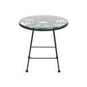 DOMINICA MESA LATERAL PARA EXTERIOR RATTAN NEGRO - JM26