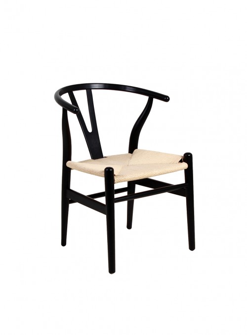 WISHBONE SILLA REPLICA PREMIUM negra/natural - MO26
