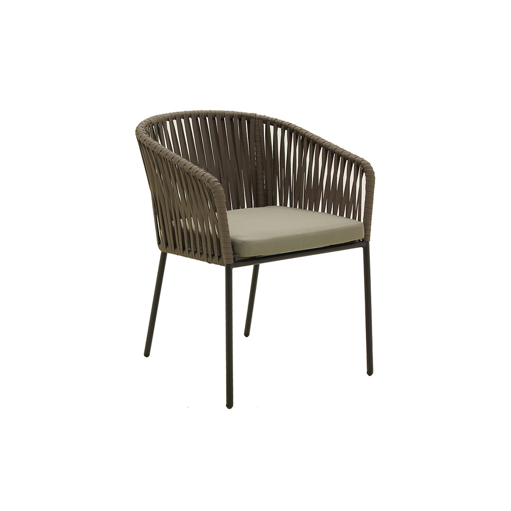 HAWAII SILLA PARA EXTERIOR CON 1 COJIN DE ASIENTO TAUPE - MO26