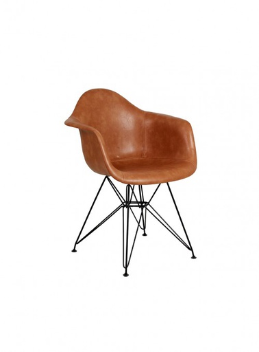 [BERLSILLACBT001b] BERLIN SILLA CON BRAZOS TAPIZ PIEL VEGANA - M25