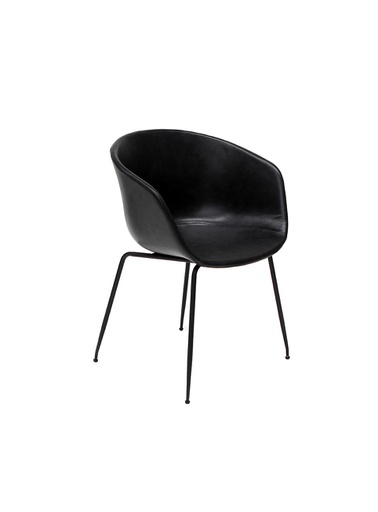 [STELSILLCBTP001b] STELLA SILLA TAPIZ EN PIEL VEGANA NEGRA - M25