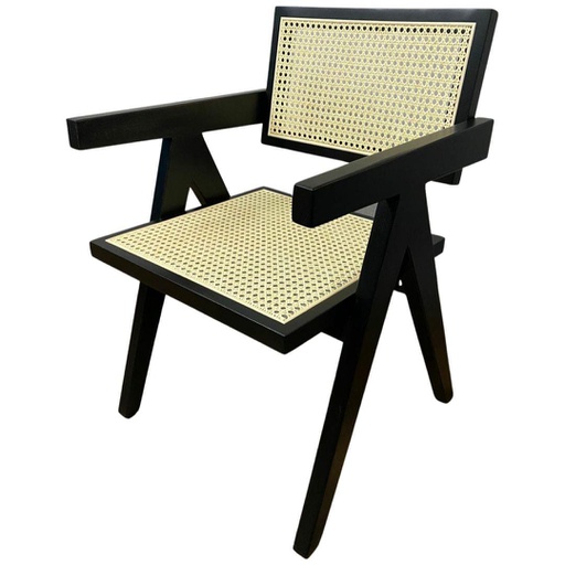 PALERMO SILLA MADERA Y BEJUCO NEGRA - M25