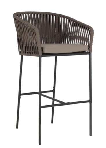 HAWAII BANCO ALTO PARA EXTERIOR CON 1 COJIN DE ASIENTO beige - MO26