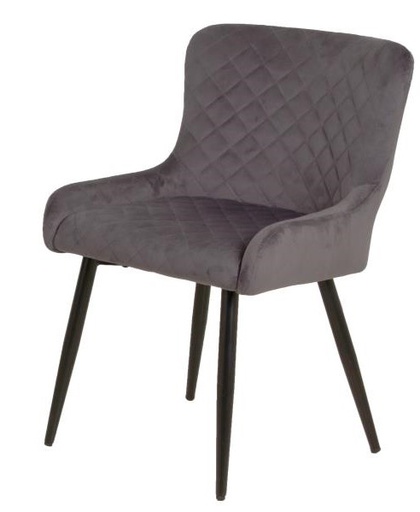 [Silla MANCHESTER] MANCHESTER SILLA TAPIZ VELVET gris obscuro- MO26