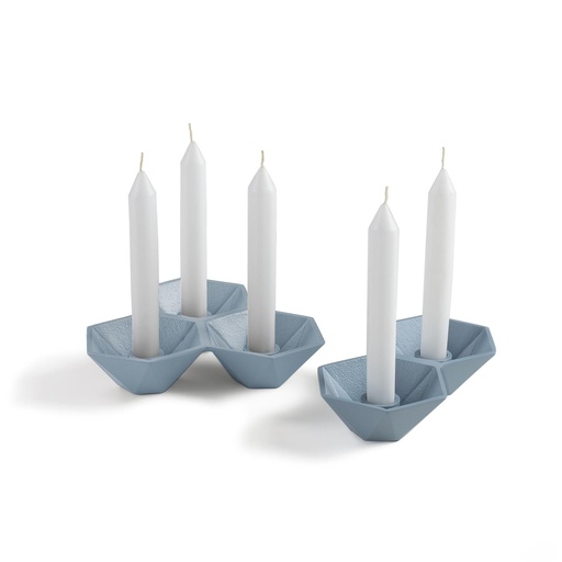[AA1214R27] TALKS PORTAVELAS SET 2 METAL AZUL CLARO - lf pieza unica