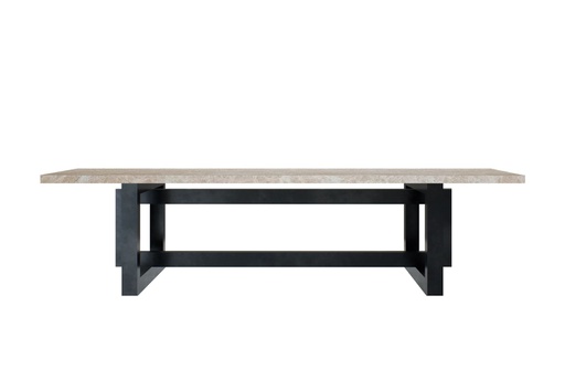 MG MARMOL BEIGE VB MESA COMEDOR RECTANGULAR 135 X 190 Base Metalica Eslabon - MG