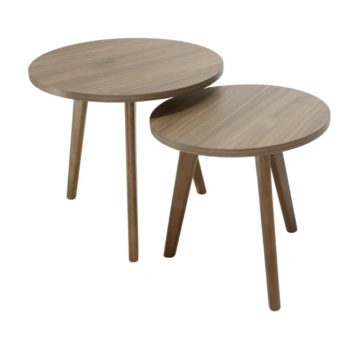 [MESA0904929NOGAL] ULA SET 2 MESITAS LATERALES - JM25 *agotado por llegar