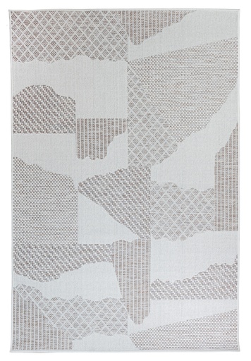 [13012] NUBIA E1005 BEIGE/ CAFÉ 240x330cm TAPETE PARA EXTERIOR - LN